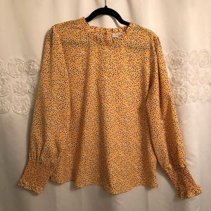 Carolina Belle size XL yellow floral blouse